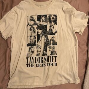 Taylor Swift Cream and Black Eras Tour Logo Tee